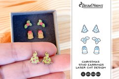 Christmas Stud Earrings Laser Cut Files Product Image 1