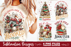 Christmas Book Lover 4 PNG Retro PNG Sublimation Product Image 5