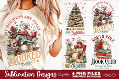 Christmas Book Lover 4 PNG Retro PNG Sublimation Product Image 5