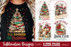 Christmas Book Lover 4 PNG Retro PNG Sublimation Product Image 6