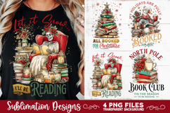 Christmas Book Lover 4 PNG Retro PNG Sublimation Product Image 7