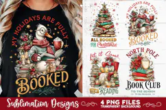 Christmas Book Lover 4 PNG Retro PNG Sublimation Product Image 1