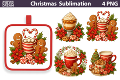 Gingerbread Cocoa Clipart | Festive Christmas Sublimation Product Image 1