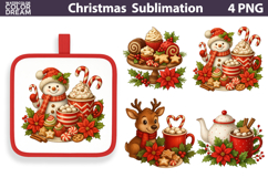 Snowman Cocoa Clipart | Cute Christmas Sublimation Product Image 1