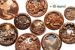3D Christmas Ornaments PNG Bundle | Wood Carving Ornaments Product Image 10
