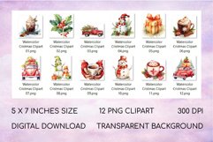 Christmas Sublimation Bundle Watercolor Christmas Clipart