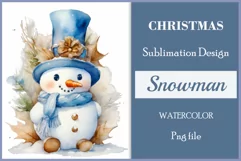 Christmas clipart, watercolor illustration of a cute snowman vintage style to create mug decoration, scrapbooking, christmas cards, christmas gifts and more, for printing and sublimation, high resolution, high quality