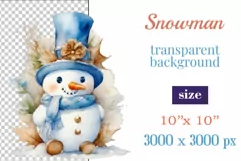 Christmas clipart, watercolor illustration of a cute snowman vintage style to create mug decoration, scrapbooking, christmas cards, christmas gifts and more, for printing and sublimation, high resolution, high quality
