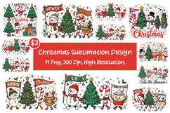 Christmas Sublimation Design, Typography T shirt Design Product Image 1