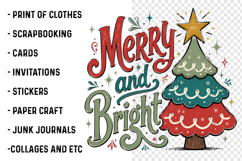 Christmas Merry and bright Sublimation Design Product Image 2