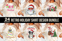 Retro Holiday Shirt Design Bundle, Christmas Sublimation Des Product Image 1