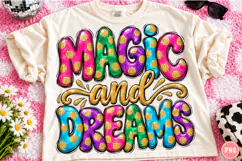 Magic and Dreams PNG | Colorful 3D Bubble Typography Png Product Image 1