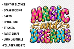 Magic and Dreams PNG | Colorful 3D Bubble Typography Png Product Image 3