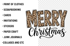 Merry Christmas Leopard Sublimation PNG Product Image 2