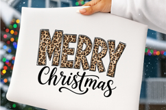 Merry Christmas Leopard Sublimation PNG Product Image 3