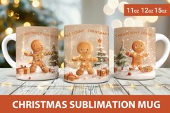 Christmas mug wrap, Funny christmas mug, gingerbread man mug Product Image 1