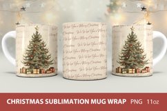 Christmas tree sublimation mug wrap, christmas coffee mug Product Image 1