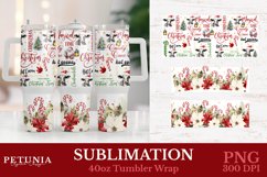 christmas sublimation design being used as a sublimation christmas 40oz tumbler wrap print