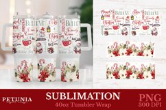 christmas png design for sublimation being used as a sublimation 40oz tumbler wrap