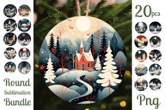 Christmas Ornaments Sublimation Bundle / Round Christmas PNG Product Image 1