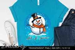Let It Snow PNG Snowman Christmas Sublimation T-shirt Mug Product Image 3
