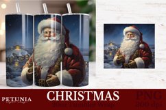 Christmas sublimation PNG being used as a 20oz Tumbler Wrap print