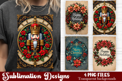 Christmas retro Santa Claus clipart. Patchwork clipart Product Image 1
