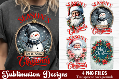 Christmas retro Santa Claus clipart. Patchwork clipart Product Image 1