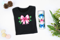 Watercolor Christmas Coquette Bows Sublimation Design PNG Product Image 3
