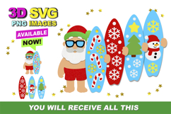Summer Santa Claus Elements 3D SVG and Clipart Product Image 1
