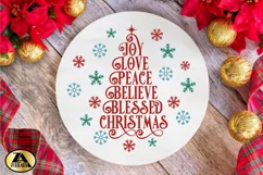 Christmas Ornament SVG Round Door Sign SVG Snowflakes SVG Product Image 4