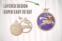 Reindeer Laser Cut Svg, Reindeer Ornament Svg, Reindeer Bauble Svg, Christmas Reindeer Bauble Svg, Laser Cut Ornaments Glowforge File
