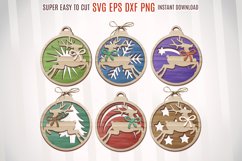 Reindeer Laser Cut Svg, Reindeer Ornament Svg, Reindeer Bauble Svg, Christmas Reindeer Bauble Svg, Laser Cut Ornaments Glowforge File