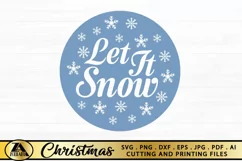 Let It Snow SVG Christmas Ornament SVG Farmhouse Door Sign Product Image 6