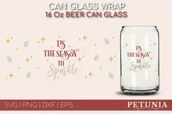 CHRISTMAS CAN GLASS SVG CUT FILE BEING USED AS A CHRISTMAS BEER GLASS PRINT