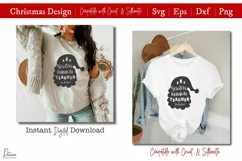 christmas lettering in a santa's face silhouette stamp in t-shirts