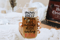 Funny Christmas SVG Collection - Wine Themed Holiday Cut Files - Dasher Dancer Prancer Vixen Moscato Merlot Riesling Blitzen