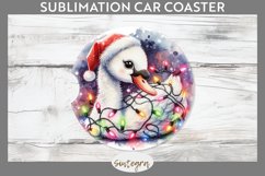 Christmas Swan v2 Entangled in Lights Car Coaster Sublimatio Product Image 1