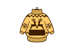 Christmas Sweater with Name Place Laser Cut Ornament SVG Product Image 2