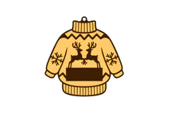 Christmas Sweater with Name Place Laser Cut Ornament SVG Product Image 2
