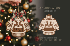 Christmas Sweater with Name Place Laser Cut Ornament SVG Product Image 1