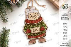 Christmas Sweater Ornament Laser Cut. Christmas Decor SVG Product Image 1