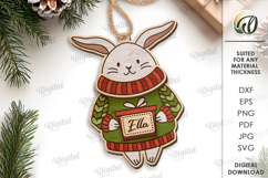 Christmas Sweater Ornament Laser Cut. Christmas Decor SVG Product Image 1