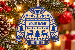 Christmas Sweater Ornament SVG, Laser Cut Glowforge File Product Image 1