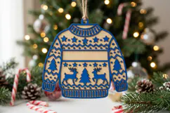 Christmas Sweater Ornament SVG, Laser Cut Glowforge File Product Image 2