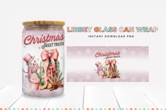 Snowman Pink Christmas Glass Can Sublimation PNG Product Image 2