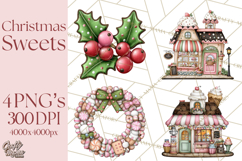 Christmas Sweets Wonderland Clipart, Holiday Candy PNG Product Image 1