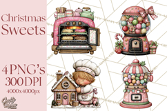 Christmas Sweets Wonderland Clipart, Holiday Candy PNG Product Image 1