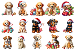 Cute Christmas Dog Clipart | Sweet Xmas Dogs Sublimation PNG Product Image 2