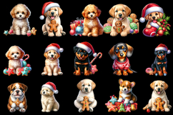 Cute Christmas Dog Clipart | Sweet Xmas Dogs Sublimation PNG Product Image 3